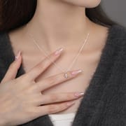 Po S999 Foot Silver Four-leaf Clover Necklace Simple Temperament Niche Advanced Sense Sweet Fresh Clavicle Chain for Hair