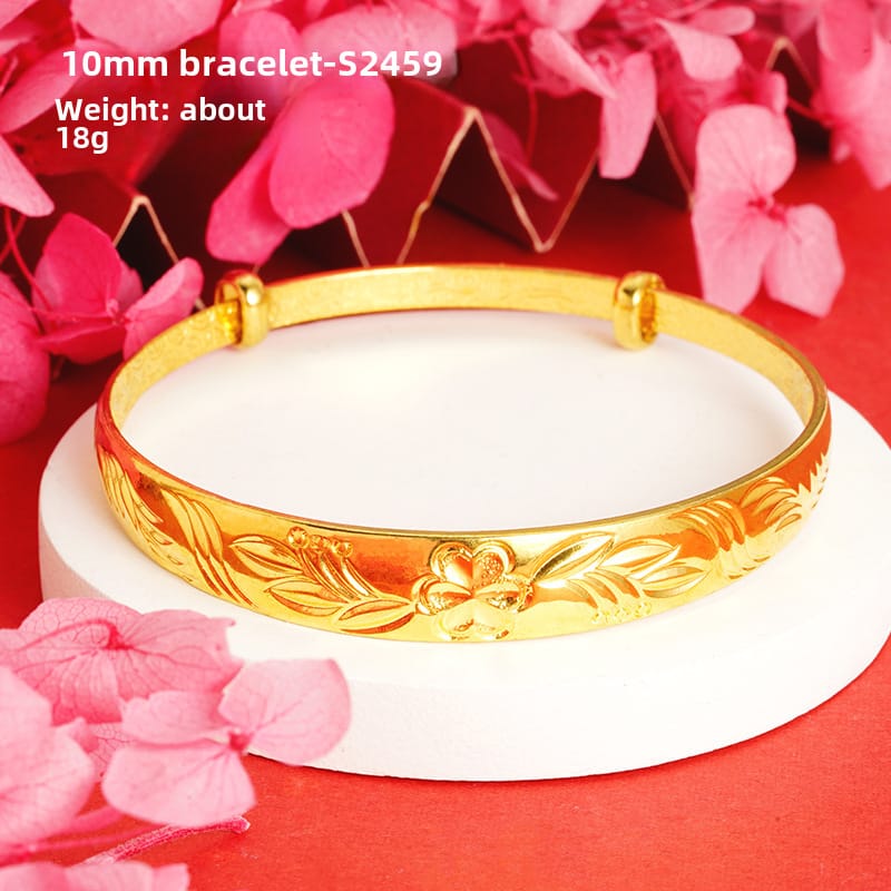 Shajin Bracelet Gymophila Ladies High-end Jewelry Imitation Gold Bracelet Long-standing Copper Bracelet Simulation Accessories