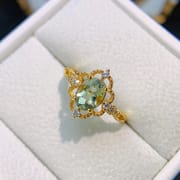 Factory wholesale explosions natural tourmaline ring S925 silver inlaid main stone 6*8 selling Europe and the United States a generation of hair