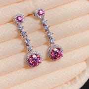 Live supply 925 silver US imported Mosan drill earrings 6.5 * 6.5mm 1 karat Fire Flash wholesale