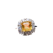 Factory wholesale explosions natural citrine ring S925 silver inlaid main stone 6*6 selling Europe and the United States a generation of hair
