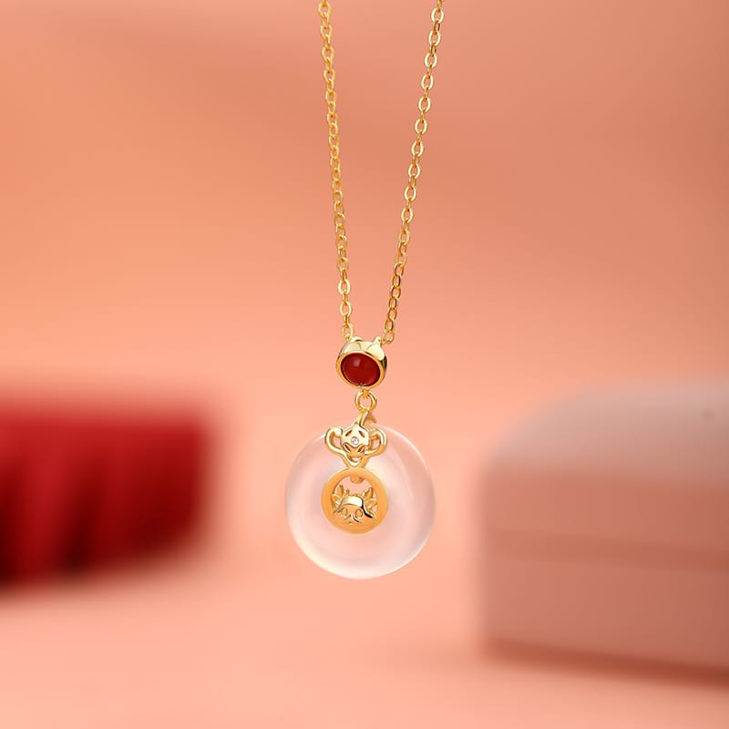 Po S999 Foot Silver Zodiac Necklace Red Birth Year Fortune Safe Simple Clavicle Chain Gift Giving