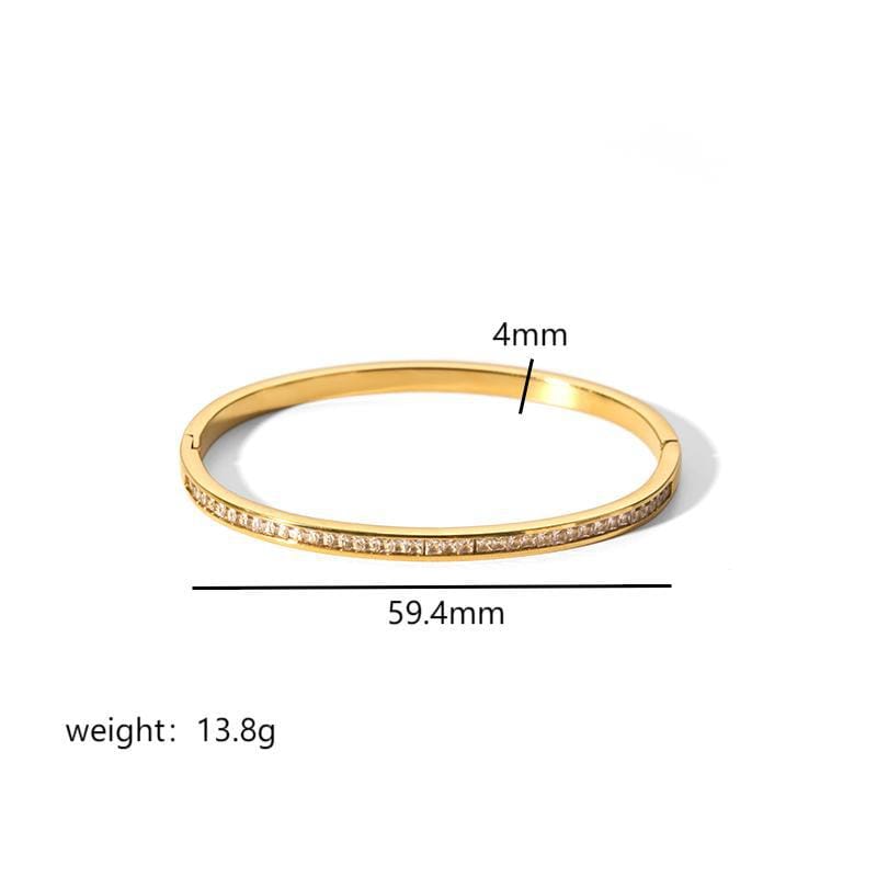 European and American-style light luxury bracelet six-pointed star buckle bracelet 18K gold stainless steel inlaid zirconium bracelet high-grade bracelet for women