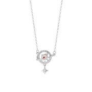 Po S999 Silver Fantasy Star Moon Planet Eight Mans Star Necklace Women's Design Sense Advanced Sense Clavicle Chain Generation Hair