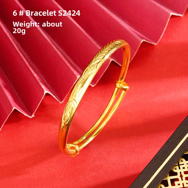 Shajin Bracelet Gymophila Ladies High-end Jewelry Imitation Gold Bracelet Long-standing Copper Bracelet Simulation Accessories