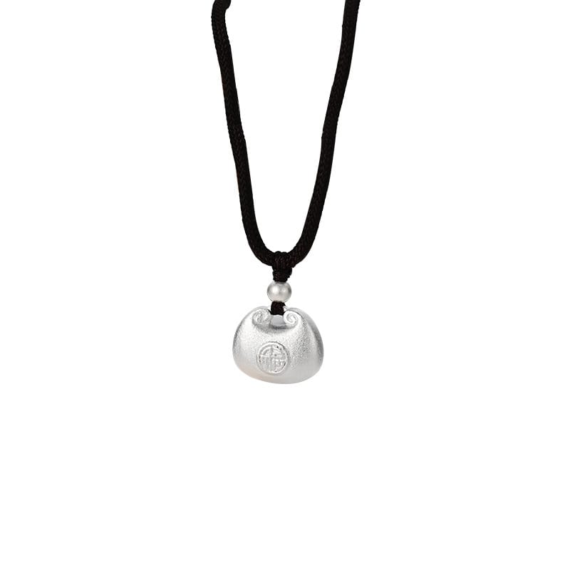 Bao S999 pure silver National style fat blessing pendant necklace light luxury high-grade sense national fashion ethnic style neck jewelry hot