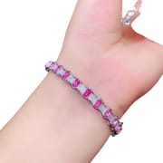 New arrival natural pink topaz bracelet 925 silver inlaid gift wholesale