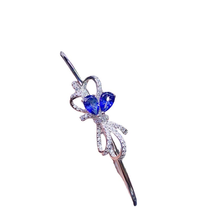 New natural sapphire bracelet 925 sterling silver women's beautiful detection live e-commerce pick-up