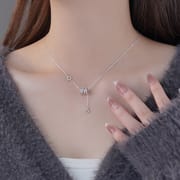 Po S999 Foot Silver Small Man Waist Diamond Necklace New Design Sense High Sense Pendant Sweater Chain Generation Hair