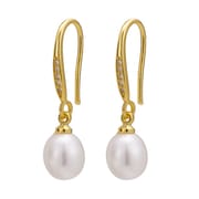 Advanced Sense Water Drop Pearl Earrings Retro Micro-inlaid Zircon Ear Hook Niche Elegant Earrings Women's Internet Celebrity Earrings