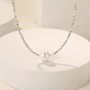 S925 Sterling Silver High-grade Broken Silver Several Two Pearl Necklace Irregular Cut Design Light Luxury Small Clavicle Women