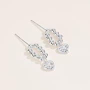 S925 Sterling Silver Niche Design Beaded Napping Love Earrings Simple High-end Earrings