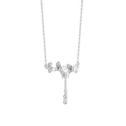 Po S999 Silver Exquisite Butterfly Necklace Women's Trendy Light Luxury Niche Design Sense Advanced Sense Clavicle Chain for Hair