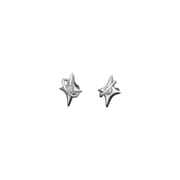 Po S999 Silver Retro Elegant Four Mans Star Pearl Earrings Women's Unique Design High-grade Ear Accessories for Hair