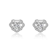 S999 Sterling Silver Earrings Ruyi Lock Ping An Lock Earrings Mini Chinese Style Earrings Gift