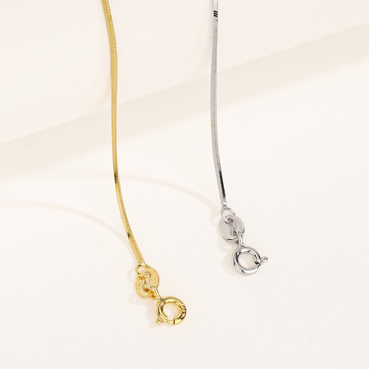 Cross-border Fashion S925 Sterling Silver Stackable Snake Bone Chain Women's Basic Simple Design Style Clavicle Chain Trendy