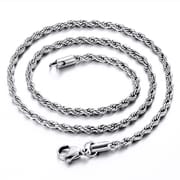 3mm/4mm/5mm stainless steel twist necklace simple temperament vacuum plating hardware/metal hanging chain neck chain