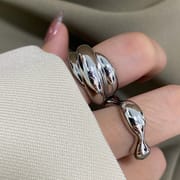 South Korea's Dongdaemun Heavy Industry to Create Multi-Layer Cloth Ring Women's ins Cold Wind Irregular Retro Index Finger Ring