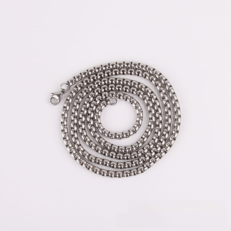 Square pearl necklace titanium steel square matching chain stainless steel chain corn chain men's diy accessories Europe and the United States
