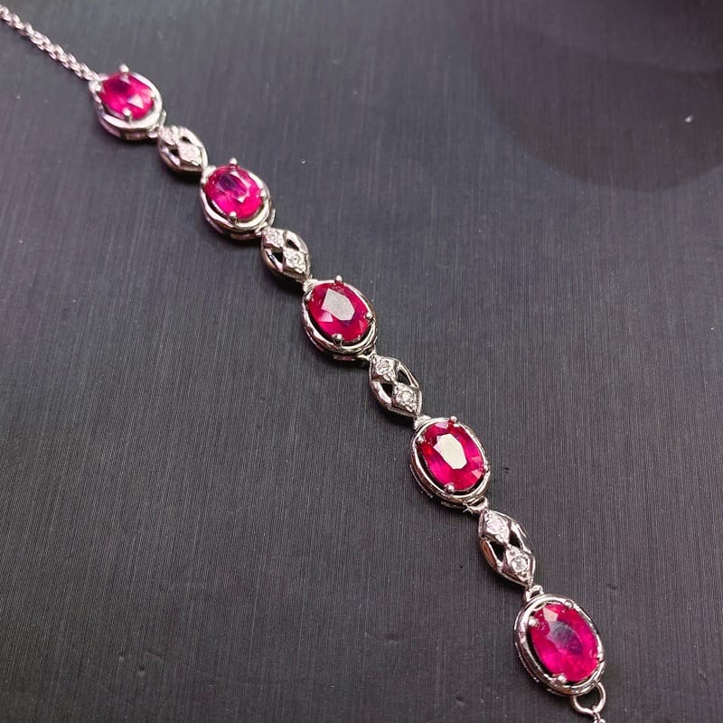 Live delivery ruby bracelet 925 silver women's cross-border e-commerce one-piece delivery