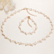 Jewelry fresh water pearl necklace set stars hand-woven bracelet and necklace
