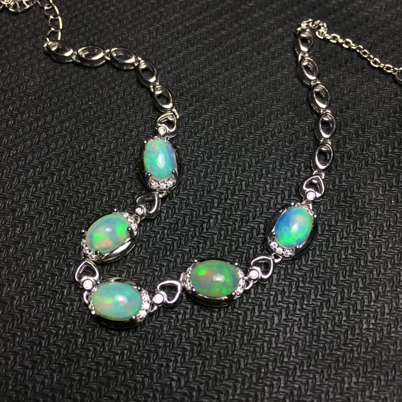Natural fire color opal bracelet wholesale 925 silver inlaid fire Color Stick