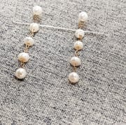 Natural fresh water pearl gypsophila long tassel earrings S925 silver pin earrings a two-wear niche earrings for women