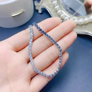 Natural Topaz Bracelet 3*3mm Gradient Ladies Bracelet 925 Silver Blue Topa Ladies Bracelet Color Treasure Batch