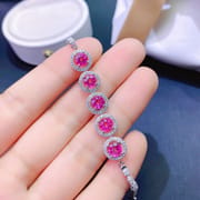 Natural powder Topaz bracelet small fresh beautiful 925 sterling silver Live supply store