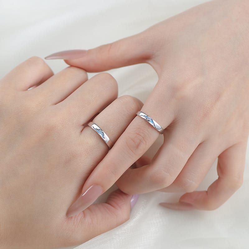Po S999 Foot Silver Butterfly Couple's Ring Adjustable Unique Design Fresh Mori Style Advanced Style Bracelet Hair