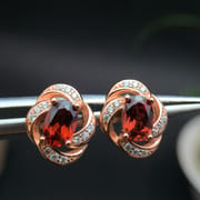 Garnet earrings wholesale 925 silver inlay shopping mall jewelry store pick up special