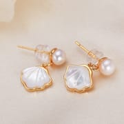 Freshwater Pearl Earrings s925 Silver Needle Fritillaria Earrings Advanced Sense to Send Girlfriends