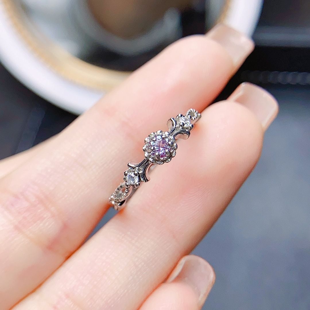 Factory wholesale explosions Alexander ring S925 silver inlaid main stone 3*3 selling Europe and the United States a generation of hair