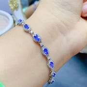 Fresh and simple tanzanite bracelet natural tanzanite bracelet 925 silver ladies Bracelet 3*5mm wholesale