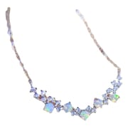 Natural Colorful Opal Necklace High-grade Niche Design 925 Silver Fashion Exquisite Over-tested