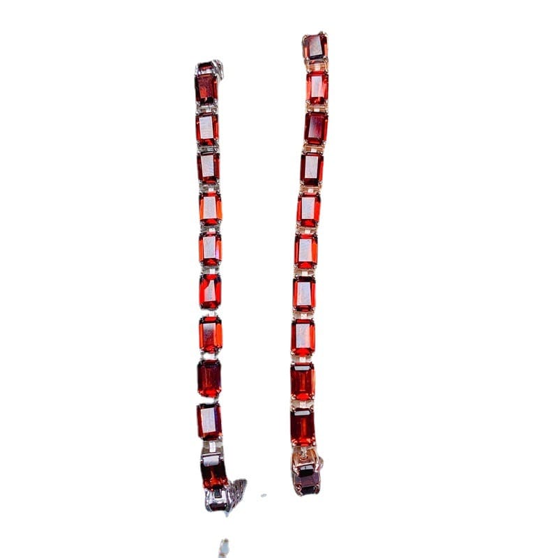 Natural garnet bracelet girls bracelet 925 silver 4 * 6mm garnet bracelet gift colorful treasure wholesale