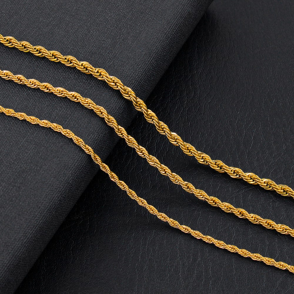 3mm/4mm/5mm stainless steel twist necklace simple temperament vacuum plating hardware/metal hanging chain neck chain