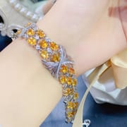 Citrine Bracelet Wholesale 925 Sterling Silver Citrine Ladies Bracelet Luxury Light Luxury High Sense