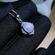 Natural opal pendant S925 silver female main stone 6*8 European and American wholesale