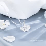 Po S999 Silver Simple Apricot Leaf Necklace Female Niche Design Sense Atmosphere Sense Fashion Clavicle Chain Necklace Wholesale
