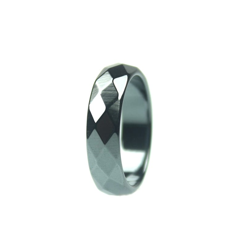 Amazon wish Cross-border Blackstone Ring Non-magnetic Arc Flat Ring Wide Ring European and American Simple Men's and Women's Ring