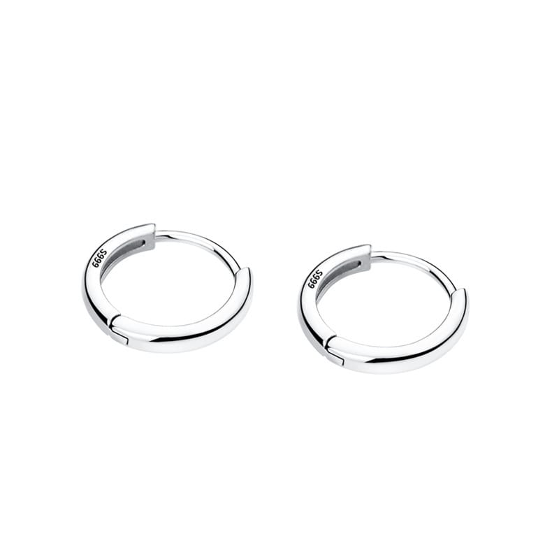Po 999 Silver Simple Ear Buckle Ear Ring Women 2022 New Fashion Ear Studs Advanced Sense Earrings Ear Decoration Elegant