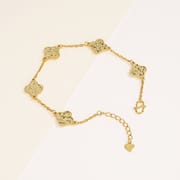Pure S925 sterling silve four-leaf flower style design bracelet 