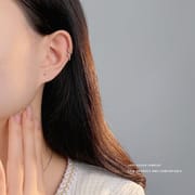 Po S999 Silver Simple Gossy Frosted Round Bead Earrings Women's Small and Exquisite Ear Pole Anti-dropping Earrings for Hair