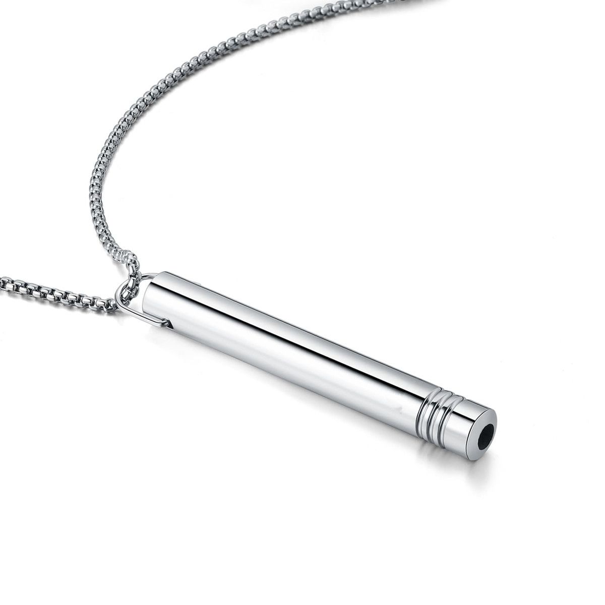 Amazon Titanium Steel Whistle Meditation Mindfulness Breathing Decompression Anxiety Yoga Stainless Steel Pendant Necklace in stock Wholesale