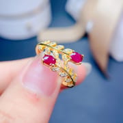 New on the new natural Ruby ladies ring 925 silver Live 3*4mm color treasure wholesale