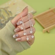 Po S999 Foot Silver Niche Three Butterflies Tassel Earrings Design Sense Fresh Sweet Style Elegant Earrings for Hair