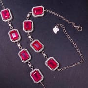 Live delivery ruby bracelet 925 silver Ruby women's bracelet with extended chain one-piece delivery