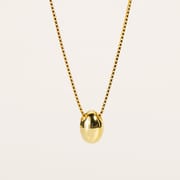 Cross-border Korean Style S925 Sterling Silver Oval Small Beans Necklace Women's Simple Niche Design Clavicle Chain
