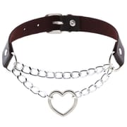 Cross-border Harajuku Heart-shaped Chain Collar Necklace Fashion Trend Leather Love Neck Chain Neck Chain Clavicle Chain
